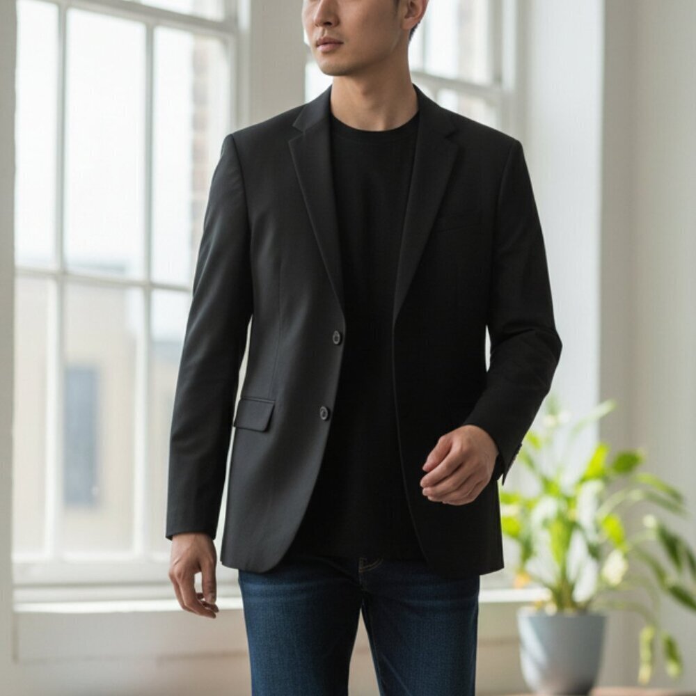 Men's DKNY Suit Jacket Blazer Business Casual Black size 40L NEW $360